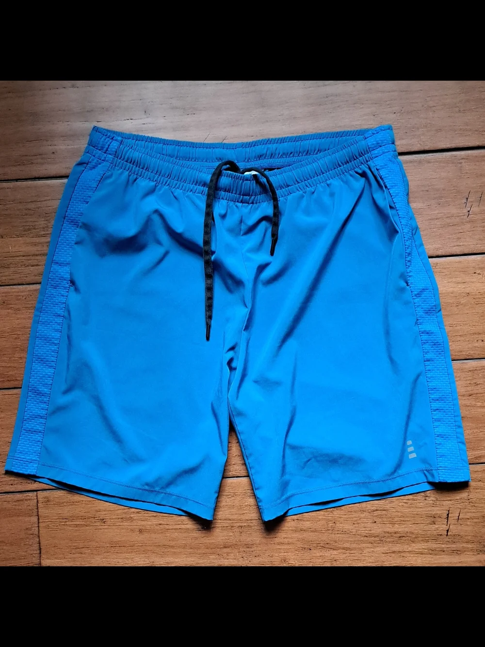 Lands' End Electric Blue Men's Athletic Shorts with Black Drawstring Size M